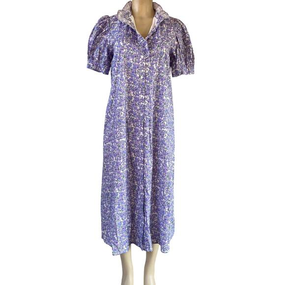 Entro Floral Print Short Sleeve Midi Dress - Size Small - Picture 6 of 6